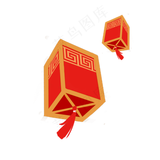 元宵节红色孔明灯,免抠元素