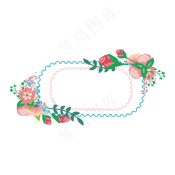 矢量手绘花环边框