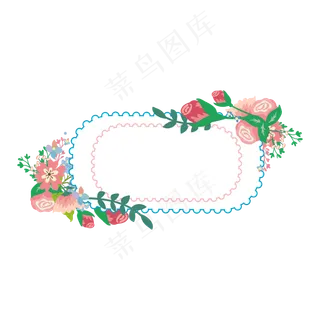 矢量手绘花环边框