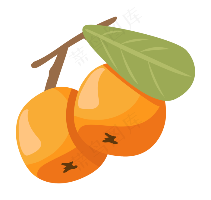 春季水果枇杷手绘插画