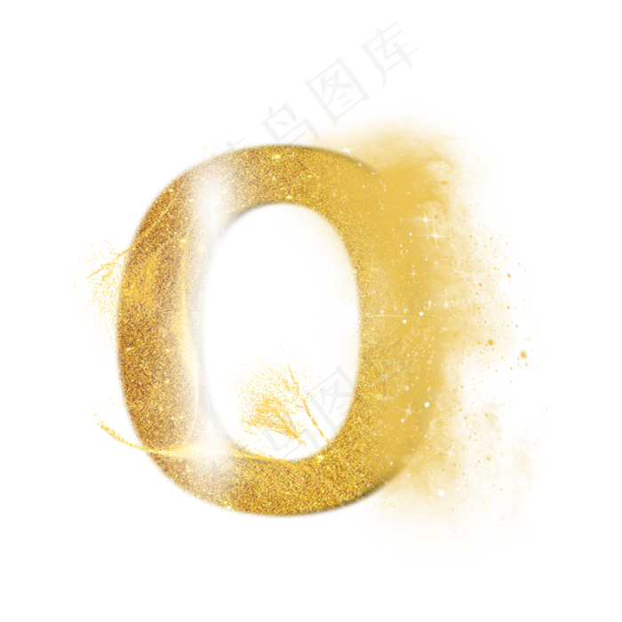 炫酷金色沙子光效字母O(3000X3000(DPI:300))psd模版下载