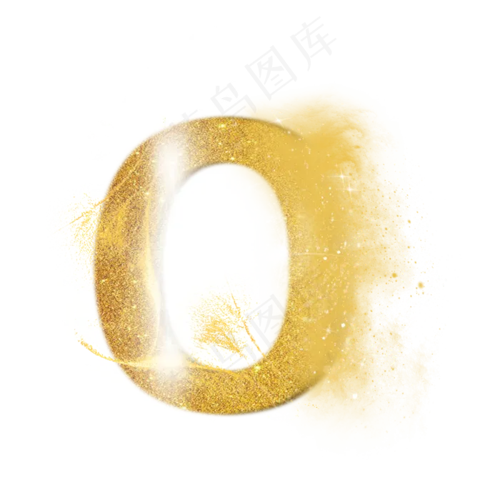 炫酷金色沙子光效字母O(3000X3000(DPI:300))psd模版下载