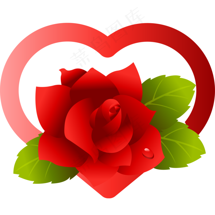 玫瑰花卡通风格矢量(2000*2000px 300 dpi )ai矢量模版下载