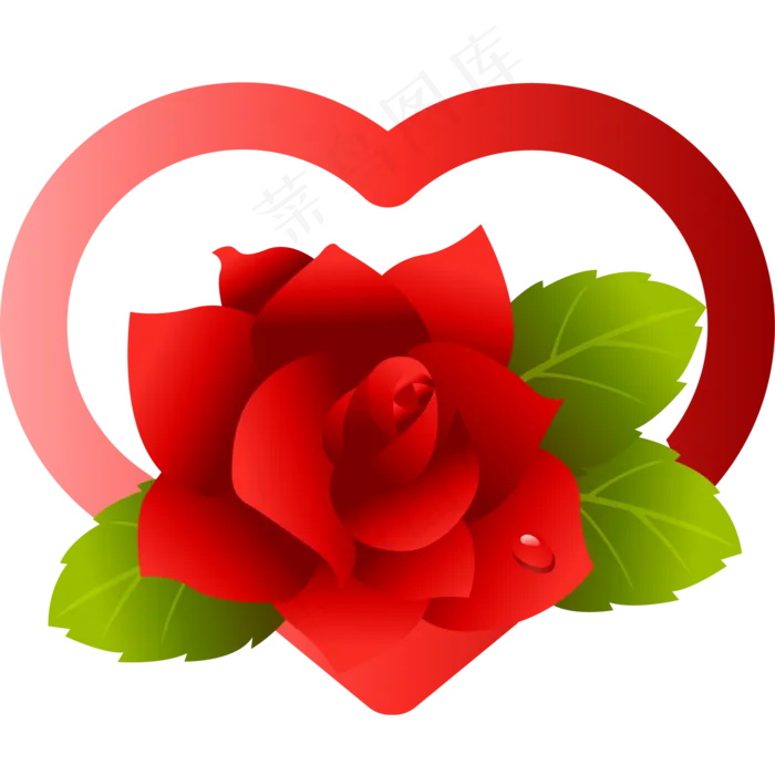 玫瑰花卡通风格矢量(2000*2000px 300 dpi )ai矢量模版下载