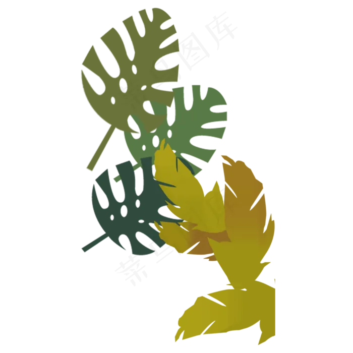 春天植物绿叶下载(2000X2000(DPI:300))psd模版下载