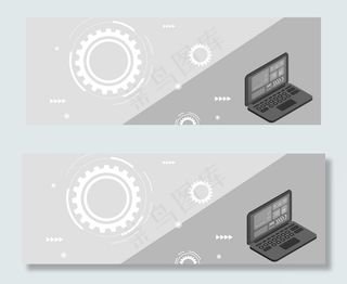 科技金融灰色质感电商淘宝banner