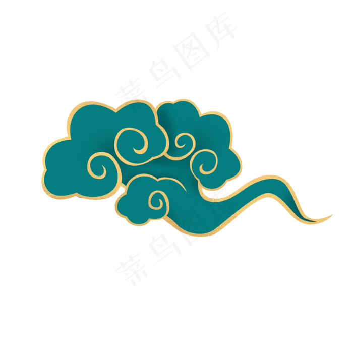 金边立体绿色祥云