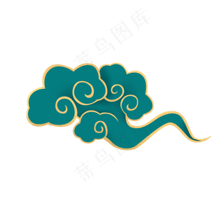 金边立体绿色祥云