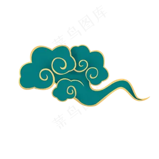 金边立体绿色祥云