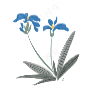 花草叶子水墨