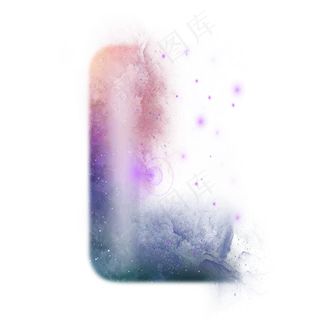 创意星空蓝色红色字母L,免抠元素艺术字