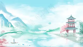 水墨古风山水景色