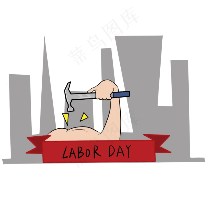 五一劳动节卡通斧子(3000X3000(DPI:300))psd模版下载