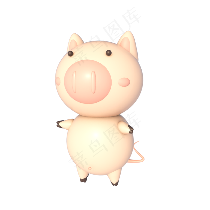 2019猪年要抱抱3D立体卡通小猪,免抠元素