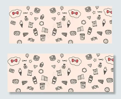 线描手绘卡通美食宣传banner