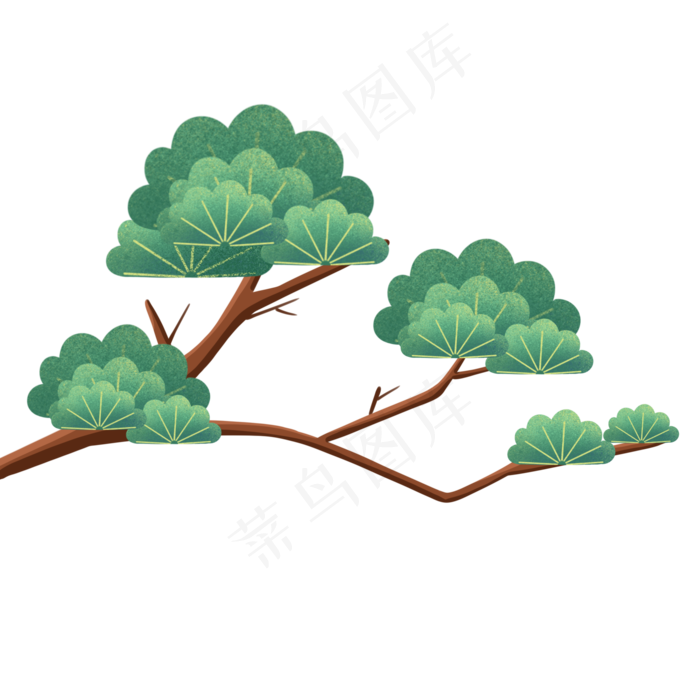 松柏冬天仿真,免抠元素