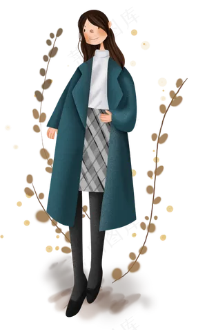 秋装冬装都市时尚白领,免抠元素