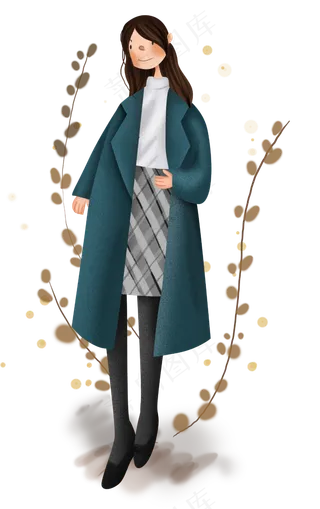 秋装冬装都市时尚白领,免抠元素