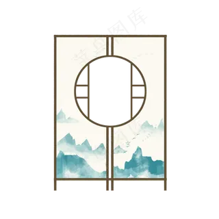 中国风古代屏风装饰免扣素材