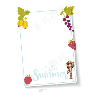 夏季清凉水果边框设计