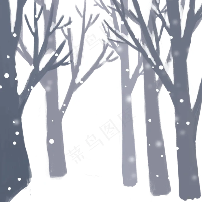 手绘中国风森林奇景水彩风格免扣(2000X2000(DPI:300))psd模版下载