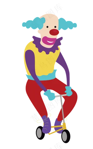 愚人节骑自行车的小丑,免抠元素