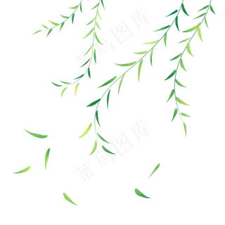 唯美柳叶飘舞元素装饰