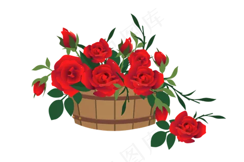 红色玫瑰花装饰