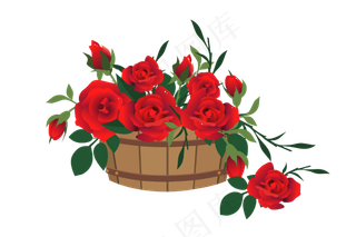 红色玫瑰花装饰