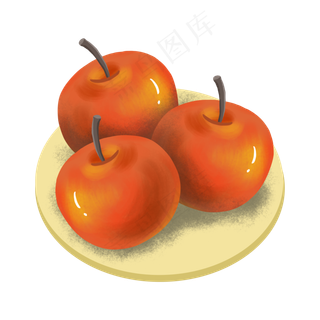 一盘红色的苹果