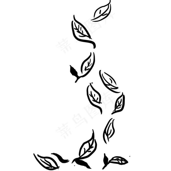 动画茶叶叶子漂浮元素,免抠元素(2000*2000px 300 dpi )psd模版下载