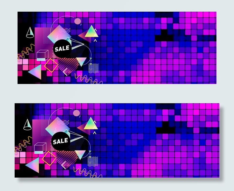 霓虹灯科技几何形蓝紫色背景