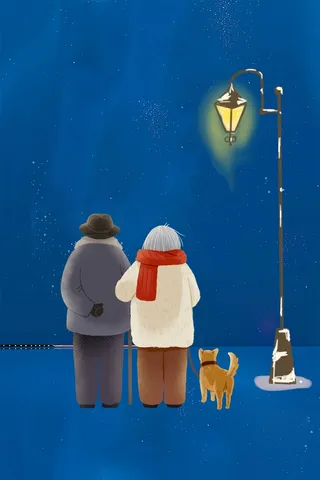 感恩父母文艺雪花蓝色banner