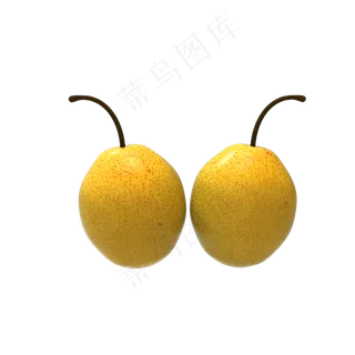 两个黄色的梨