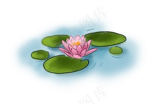 夏至手绘淡彩莲花