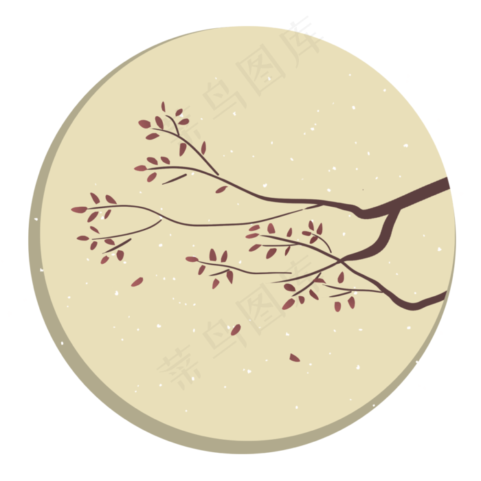 树枝叶子春夏树枝装饰图