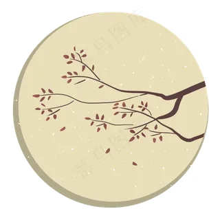 树枝叶子春夏树枝装饰图