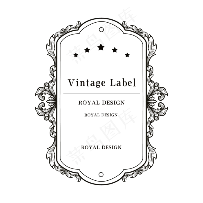 欧式花纹复古标签(2000X2000(DPI:300))psd模版下载