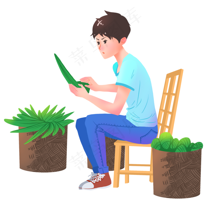 包粽子的小男孩(2048X2048(DPI:300))psd模版下载