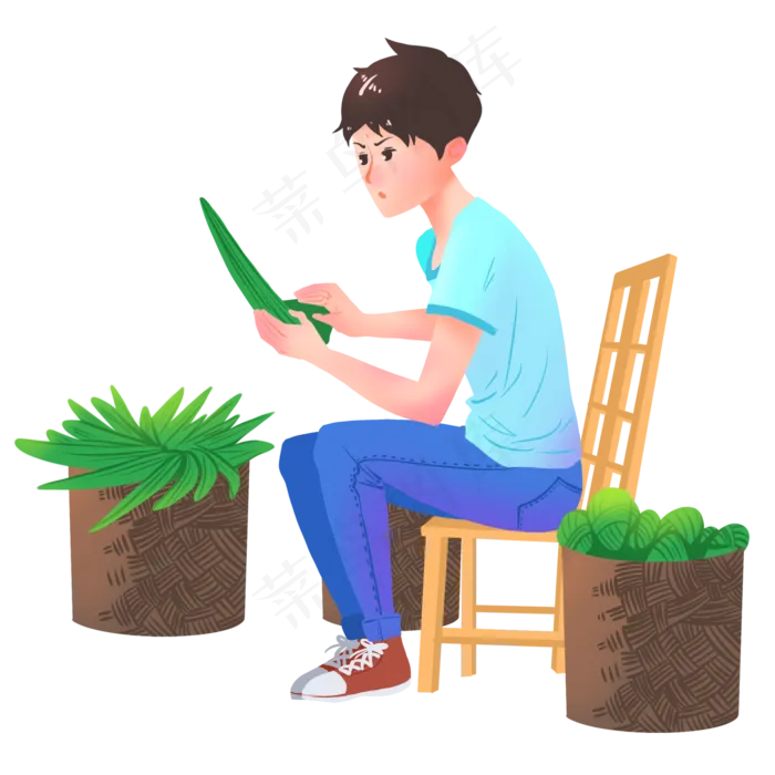 包粽子的小男孩(2048X2048(DPI:300))psd模版下载