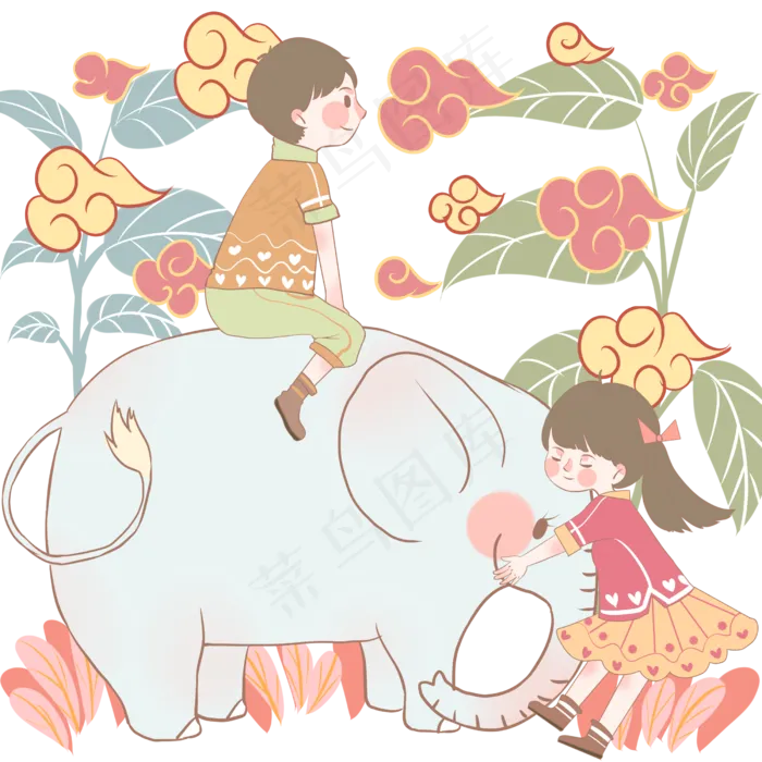 小年小孩欢喜动物园,免抠元素(2500X2500(DPI:600))psd模版下载