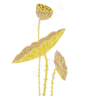 金色金属国风荷叶