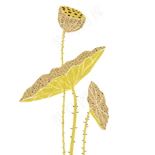 金色金属国风荷叶