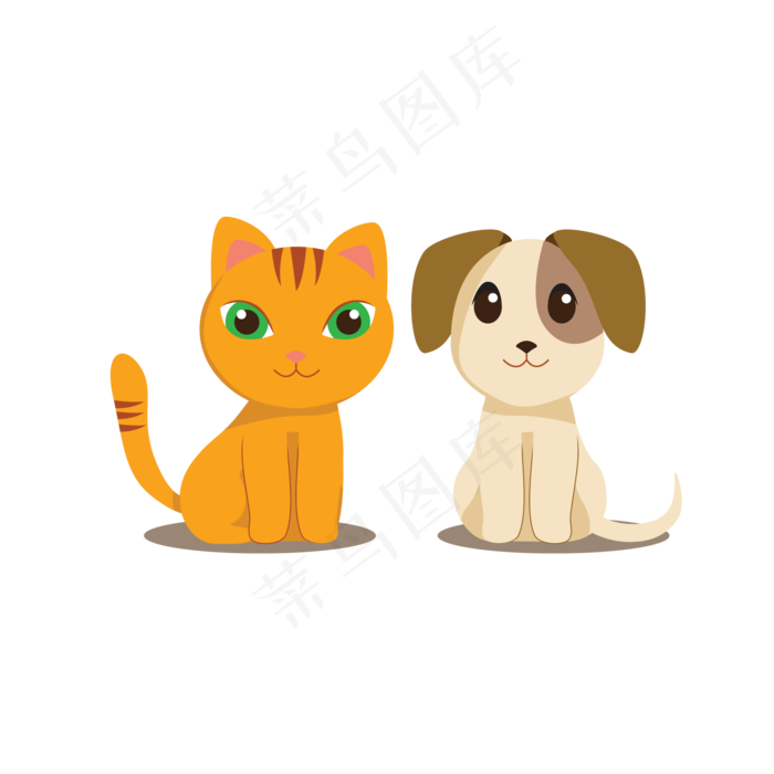 狗狗与猫咪免扣PNG,免抠元素(2000*2000px)ai矢量模版下载
