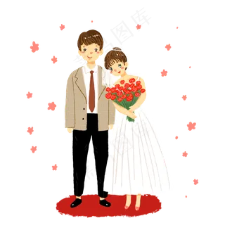 情人节情侣结婚甜蜜合影