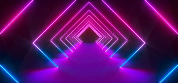 C4D时光隧道霓虹灯场景