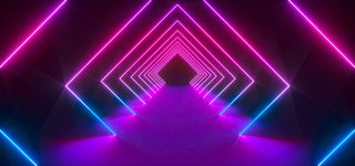 C4D时光隧道霓虹灯场景