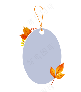 秋季树叶促销吊牌