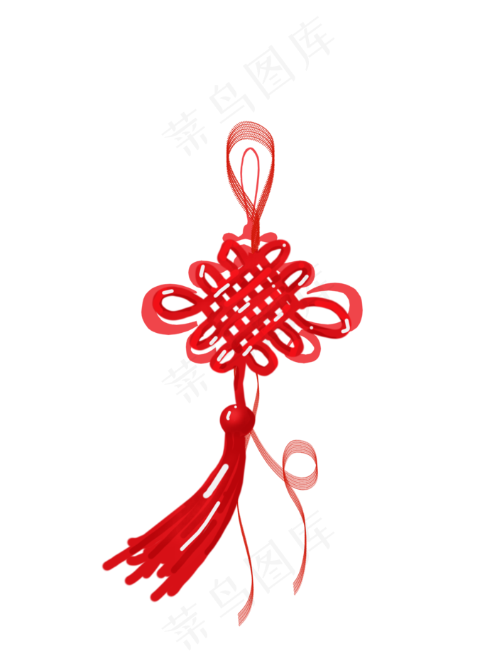 新年经典中国结手绘装饰,免抠元素