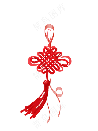 新年经典中国结手绘装饰,免抠元素